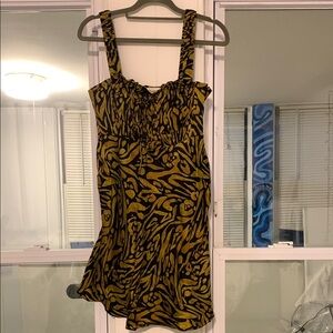 Stylish Black and Gold Patterned Dress